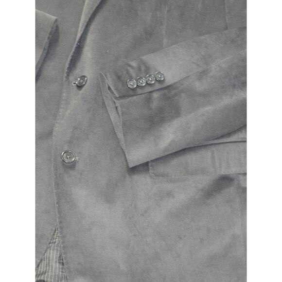 Calvin Klein Velvet Blazer, Men's Sport Coat Size 42R, Dark Gray MSRP $399 - Picture 4 of 10